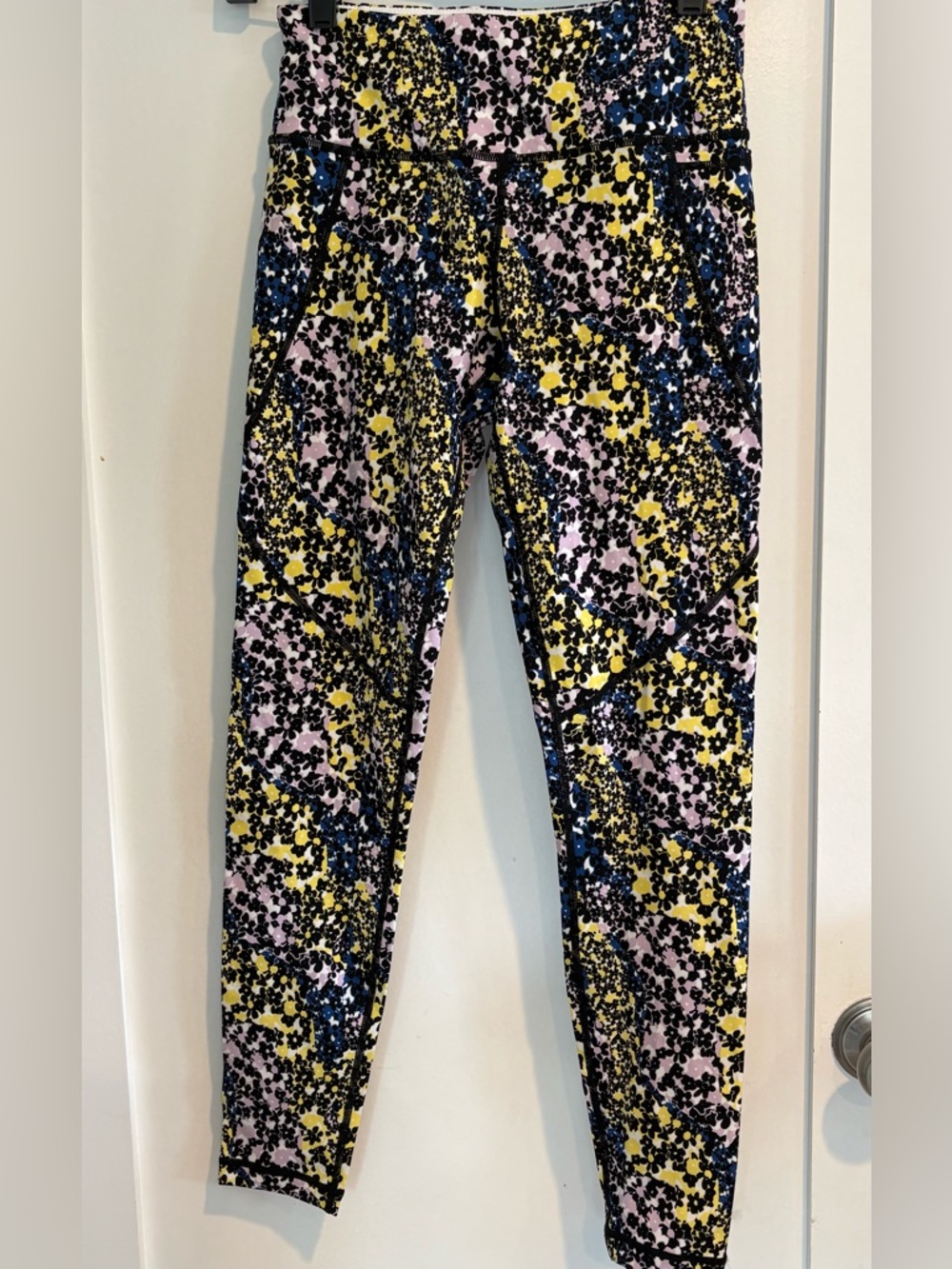 Sweaty Betty Power Floral Leggings Blue Purple Yellow XS Full Length